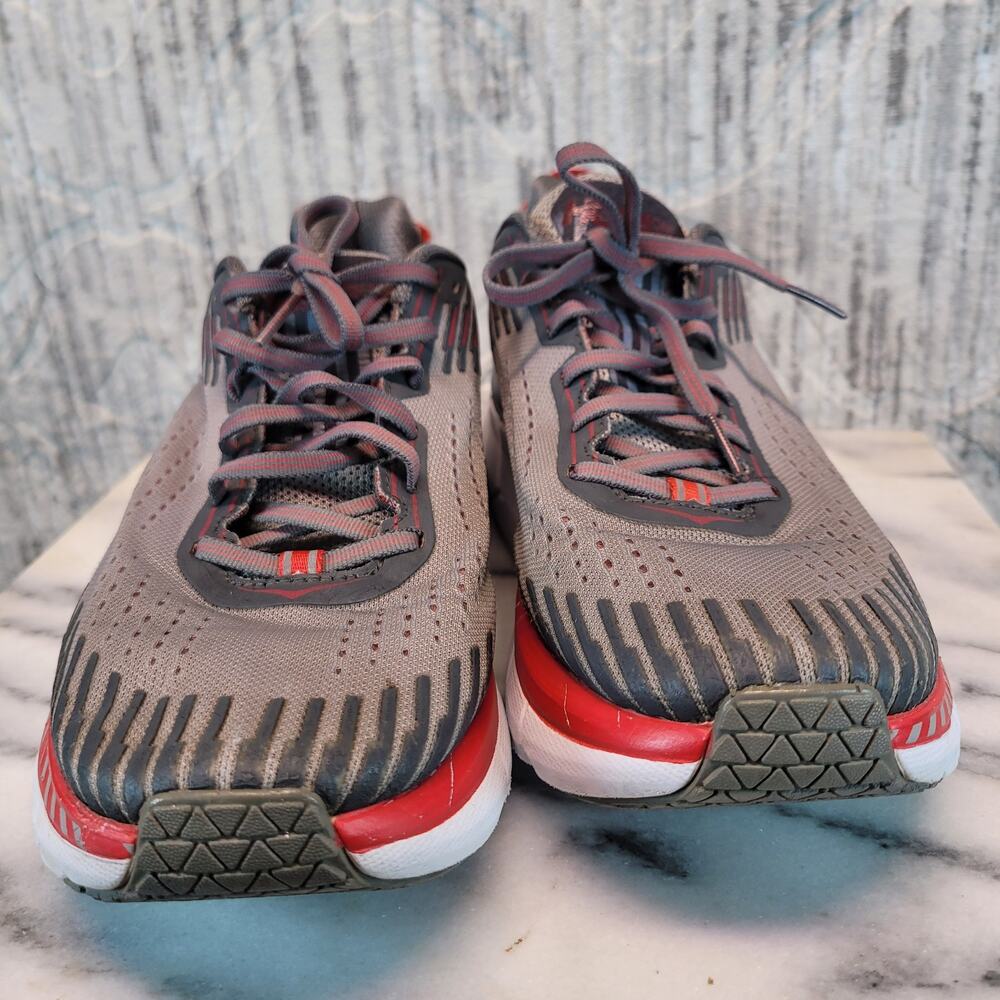 Hoka One One Clifton 5 Alloy/Steel Gray And Red Size 10 Men's - Picture 8 of 10